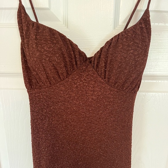 NWT Brown Sparkle Bodycon Dress - Picture 4 of 6